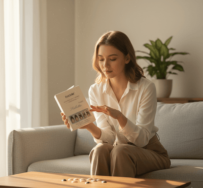Febble - أظافر صناعية ستiletto Nude Black بتصميم متقاطع