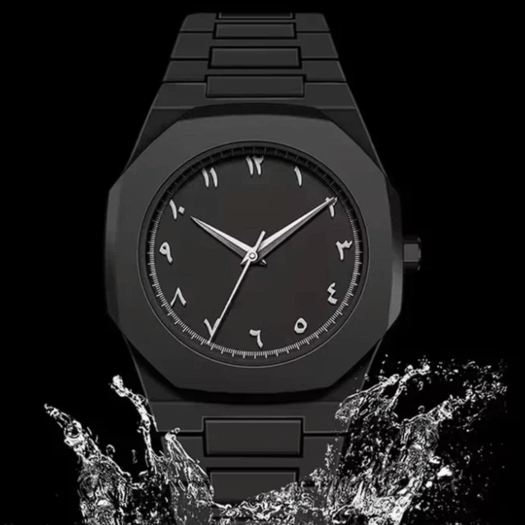 Original AURATM Arabic Edition Arabic Style Quartz Mens Black Watch - Water Resistance
