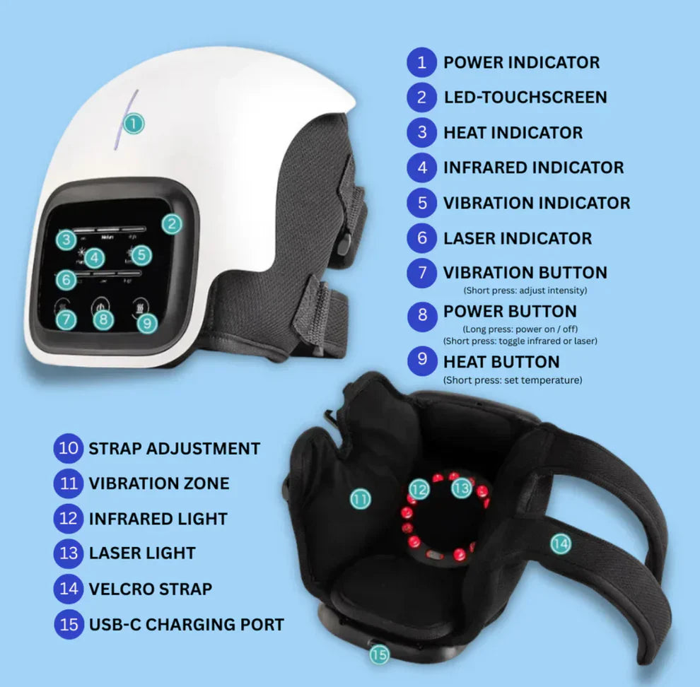 𝐄𝐥𝐞𝐜𝐭𝐫𝐨𝐏𝐫𝐨™ Premium Smart Heating Electric Knee Massager - جهاز تدليك الركبة الكهربائي الذكي الفاخر والمزود بخاصية التسخين