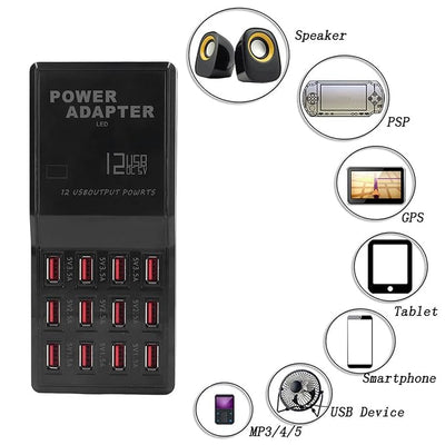 شاحن USB بـ 12 منفذًا