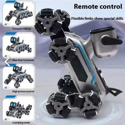 Remote-Controlled Acrobatic Robot Dog - كلب آلي بهلواني يُتحكم به عن بُعد - كلب رش يعمل بالتحكم عن بُعد مع نظام دفع ثماني العجلات