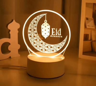مصباح عيد مبارك إبداعي ثلاثي الأبعاد