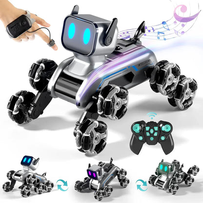 Remote-Controlled Acrobatic Robot Dog - كلب آلي بهلواني يُتحكم به عن بُعد - كلب رش يعمل بالتحكم عن بُعد مع نظام دفع ثماني العجلات