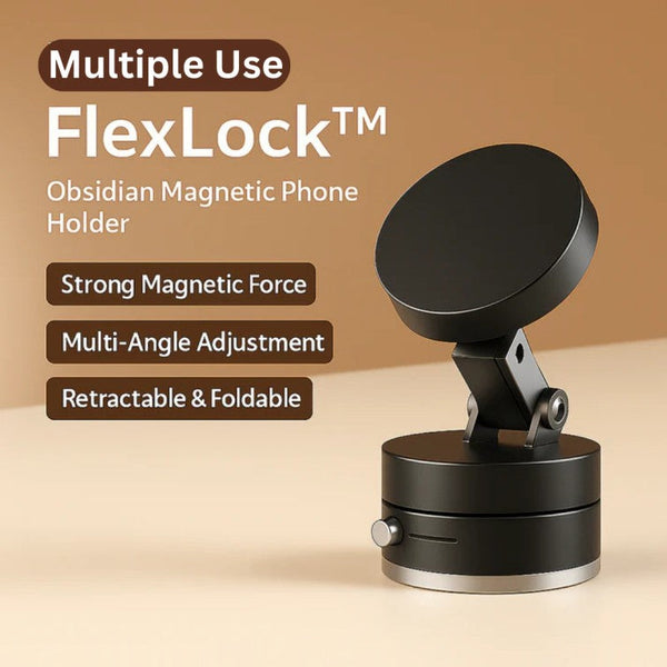 حامل الهاتف المغناطيسي القابل للتعديل FlexLockTM 360 بالشفط - بحجم الجيب، قابل للطي وعالمي
