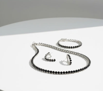 Black Onyx Crystal Choker Set
