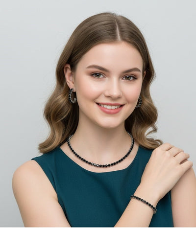 Black Onyx Crystal Choker Set