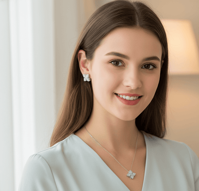 Blossom Petal Crystal Jewelry Set