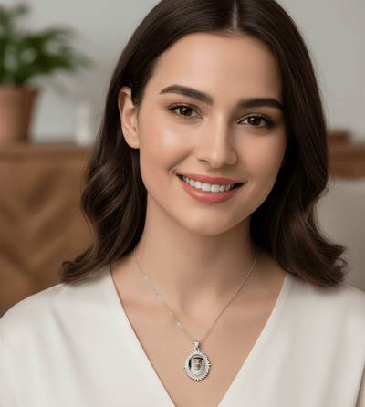Elegant Oval Custom Photo Pendant