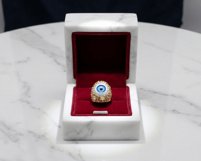Evil Eye Crystal Statement Ring