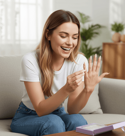 Febble - أظافر صناعية لاصقة بتصميم شبكي مموج بلون نيود