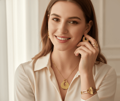 Fendi Gold Pendant Jewelry Set