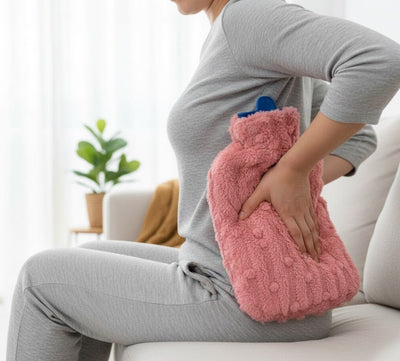 كيس ماء ساخن بغطاء قطيفة ناعم