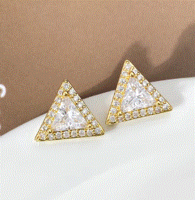 Womens Triangle Stud Earrings
