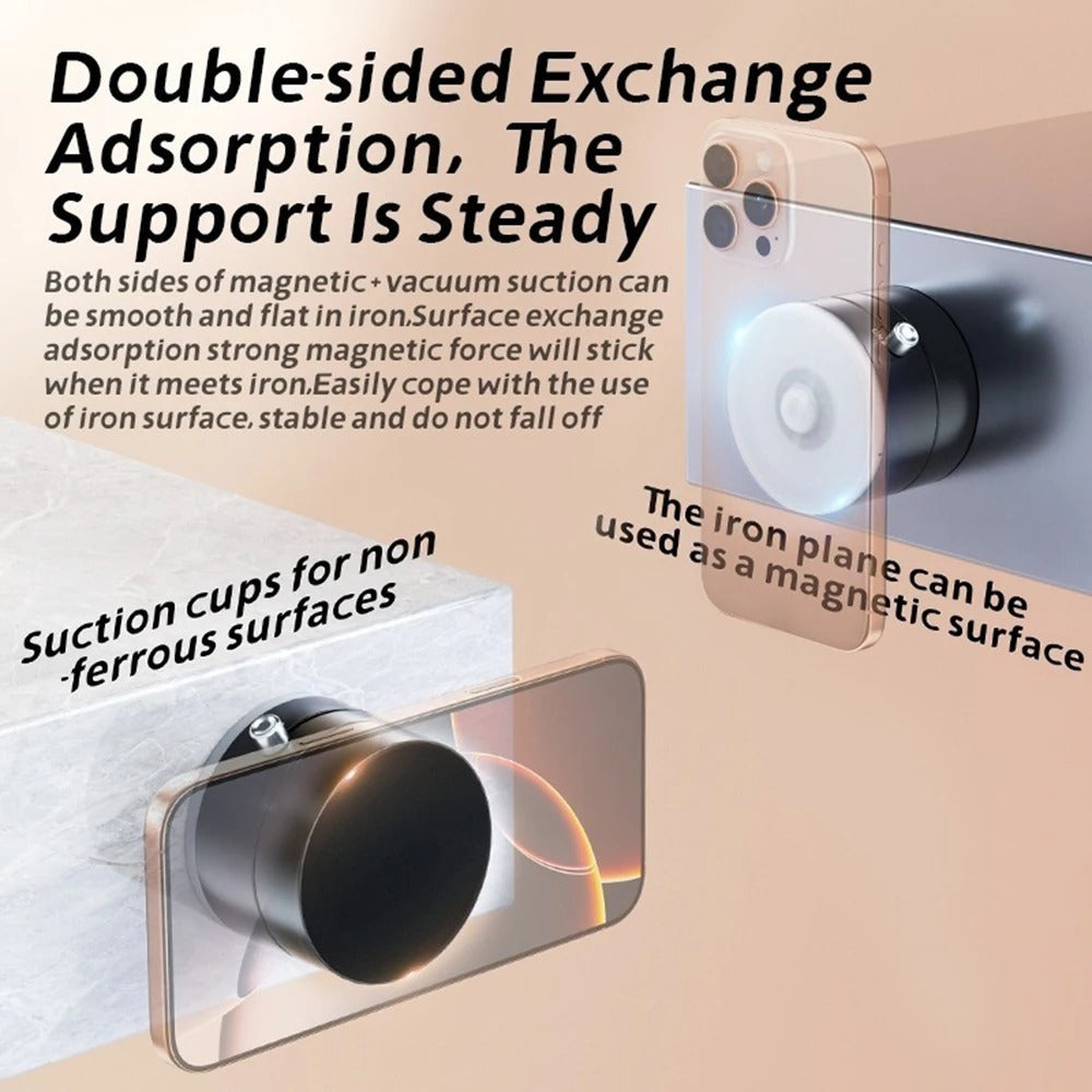𝐅𝐥𝐞𝐱𝐋𝐨𝐜𝐤™ 360° Adjustable Vacuum Magnetic Phone Holder – Pocket-Sized, Foldable & Universal
