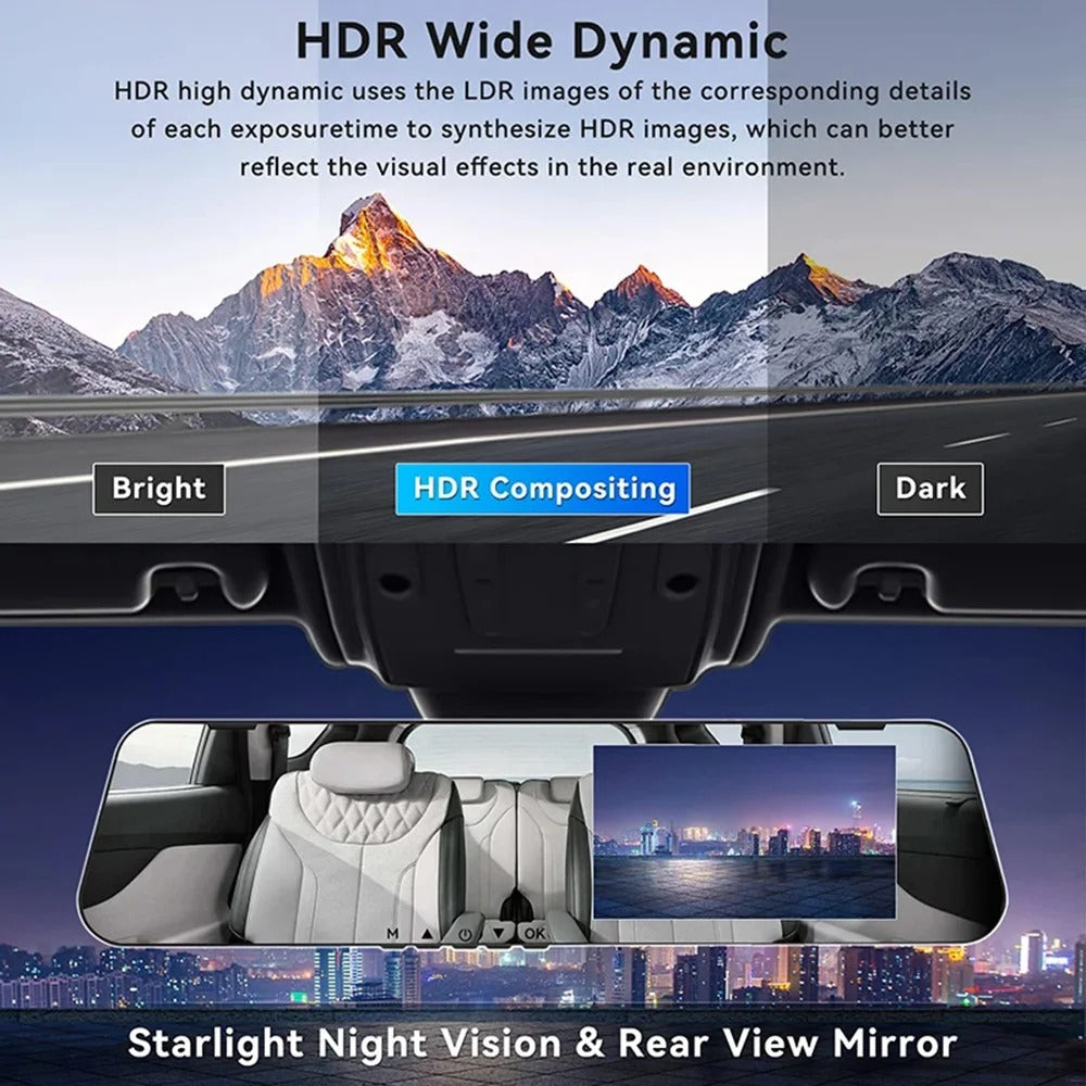 🎁 عرض اليوم الأخير - كاميرا مرآة الرؤية الخلفية الذكية للسيارة الأصلية ثنائية العدسة ClearVision™