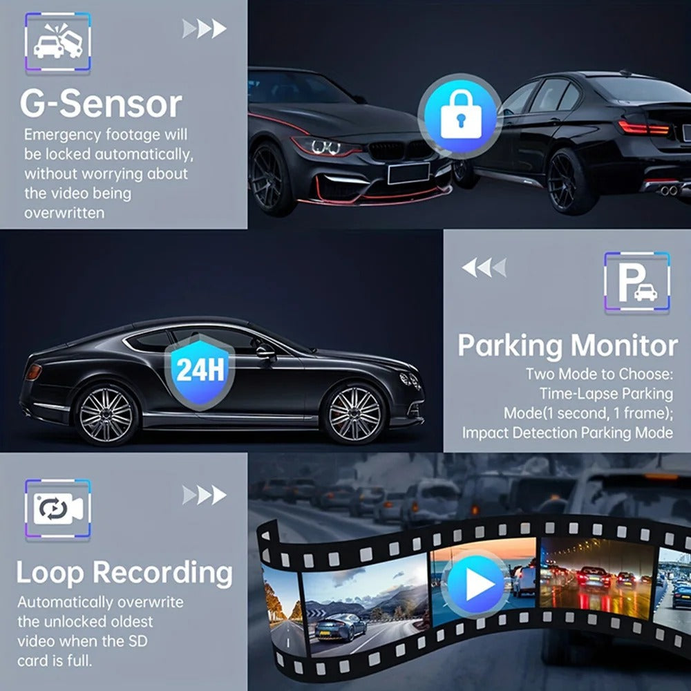🎁 عرض اليوم الأخير - كاميرا مرآة الرؤية الخلفية الذكية للسيارة الأصلية ثنائية العدسة ClearVision™