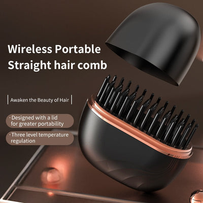 Mini Hair Straightening Comb Wireless Charging Portable Multifunctional Hair Care Not Hurt Hair Styling Comb Hair Straightener (Copy)