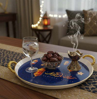 صينية تقديم دائرية للزينة "رمضان كريم"