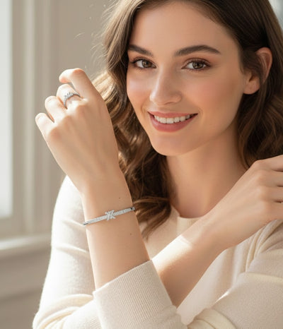 طقم إسورة وخاتم بتاج فاخر مستوحى من LV